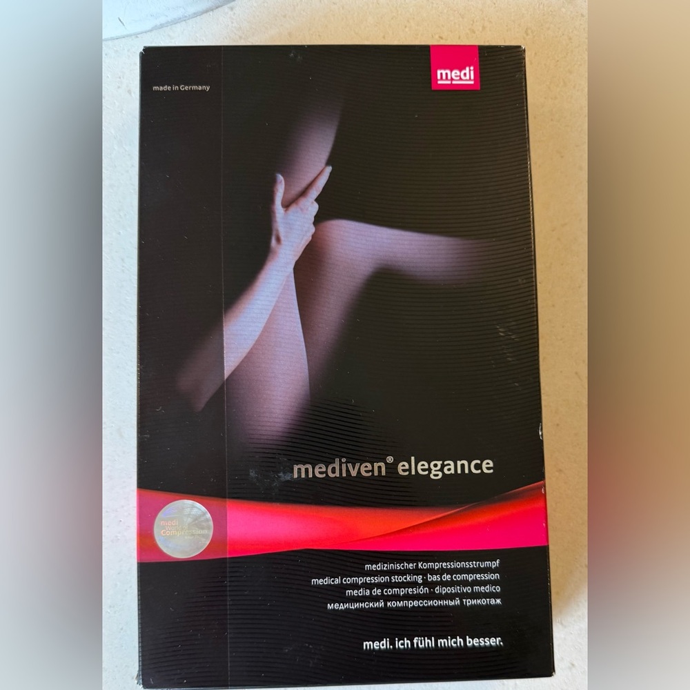 Black Compression Thigh High Stockings